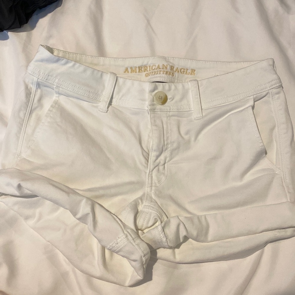American eagle white jean shorts